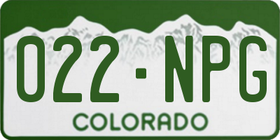 CO license plate 022NPG