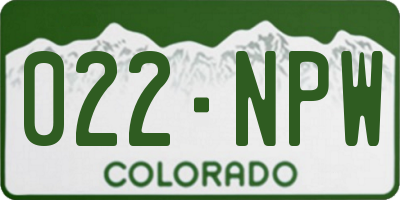 CO license plate 022NPW