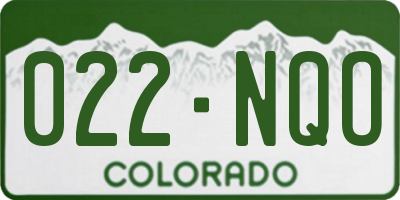 CO license plate 022NQO