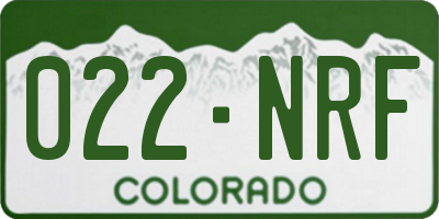 CO license plate 022NRF