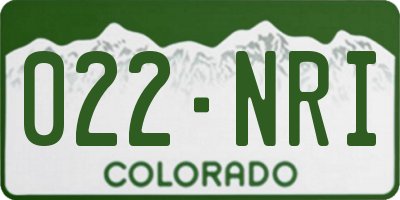 CO license plate 022NRI