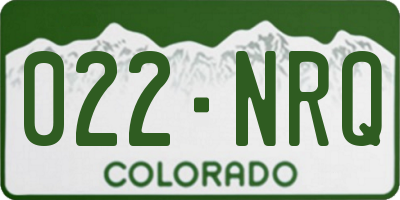 CO license plate 022NRQ