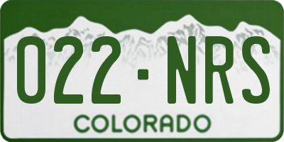 CO license plate 022NRS
