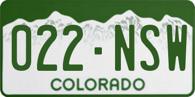 CO license plate 022NSW