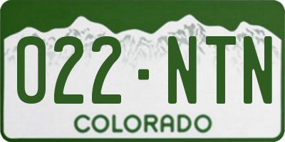 CO license plate 022NTN
