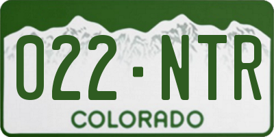 CO license plate 022NTR