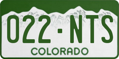 CO license plate 022NTS