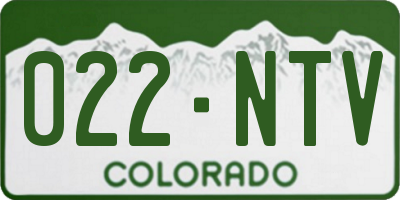 CO license plate 022NTV
