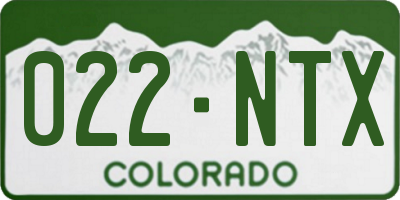 CO license plate 022NTX