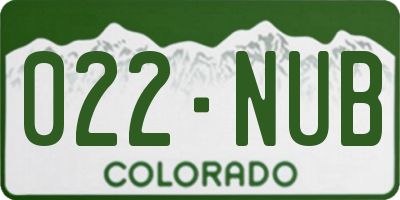 CO license plate 022NUB