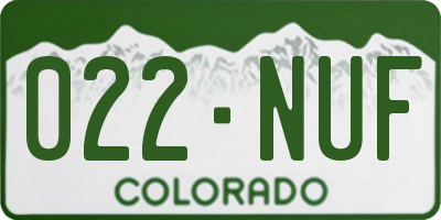 CO license plate 022NUF