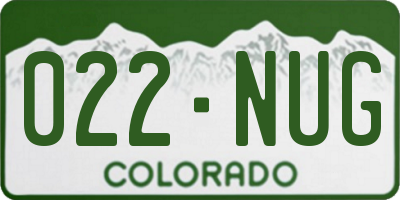 CO license plate 022NUG