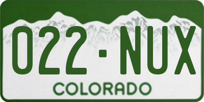 CO license plate 022NUX