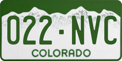 CO license plate 022NVC
