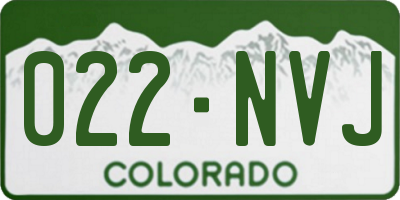 CO license plate 022NVJ