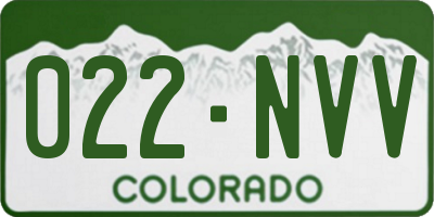 CO license plate 022NVV