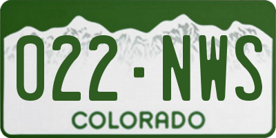 CO license plate 022NWS