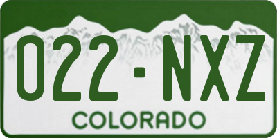 CO license plate 022NXZ