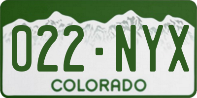 CO license plate 022NYX