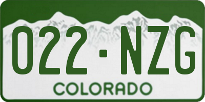 CO license plate 022NZG