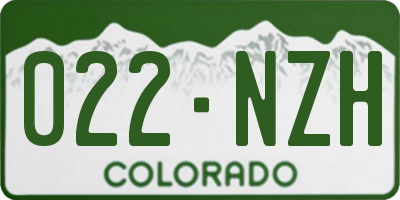 CO license plate 022NZH
