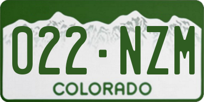 CO license plate 022NZM