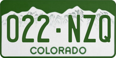 CO license plate 022NZQ