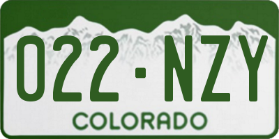 CO license plate 022NZY