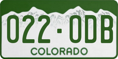 CO license plate 022ODB