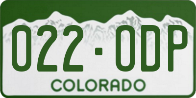CO license plate 022ODP