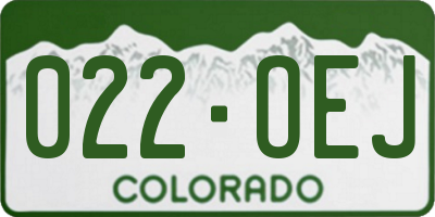 CO license plate 022OEJ