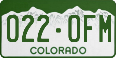 CO license plate 022OFM