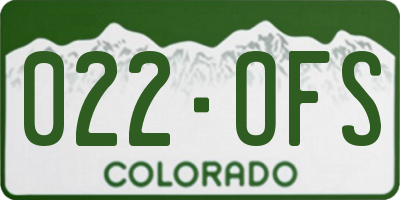 CO license plate 022OFS