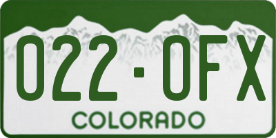 CO license plate 022OFX