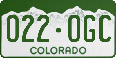 CO license plate 022OGC