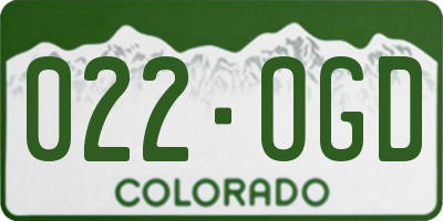 CO license plate 022OGD
