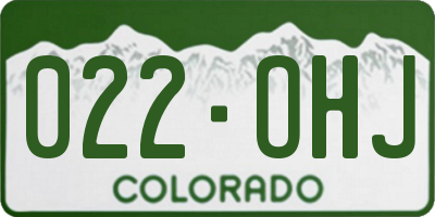 CO license plate 022OHJ