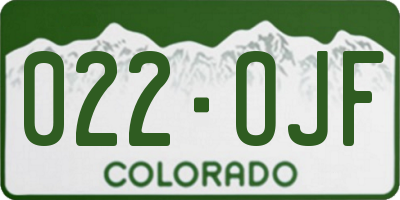 CO license plate 022OJF