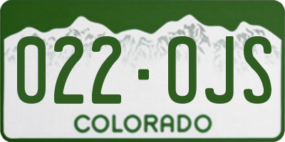 CO license plate 022OJS
