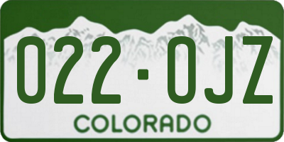 CO license plate 022OJZ