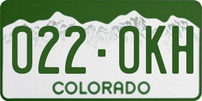 CO license plate 022OKH