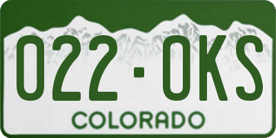 CO license plate 022OKS