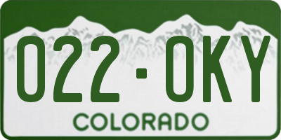 CO license plate 022OKY