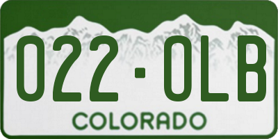 CO license plate 022OLB