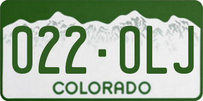 CO license plate 022OLJ