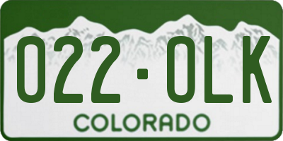 CO license plate 022OLK