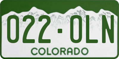 CO license plate 022OLN