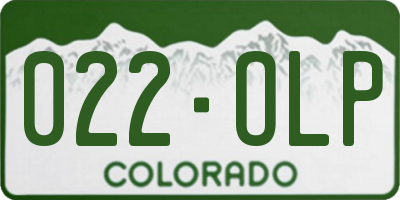 CO license plate 022OLP