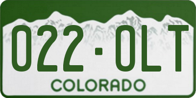 CO license plate 022OLT