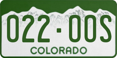 CO license plate 022OOS